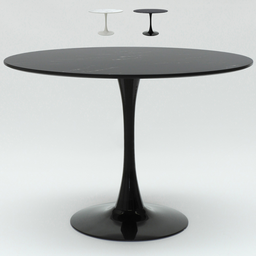 tavolo rotondo 120cm effetto marmo ristorante sala da pranzo Tulipan murmar  120