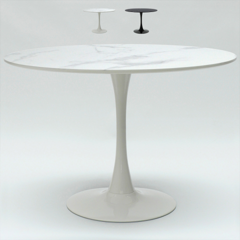 tavolo rotondo 120cm effetto marmo ristorante sala da pranzo Tulipan murmar 120 Promozione