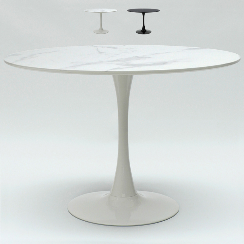 Tulipan murmar 120 tavolo rotondo 120cm effetto marmo ristorante sala da  pranzo