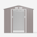 Box in lamiera zincata grigio casetta giardino attrezzi Chalet 213x127x195cm Sconti