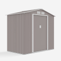 Box in lamiera zincata grigio casetta giardino attrezzi Chalet 213x127x195cm Stock
