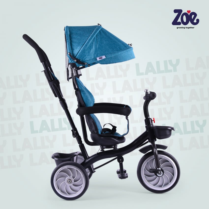 Lally Passeggino triciclo bambini seggiolino girevole 3in1 pedali spinta