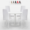 set tavolo design Tulipan bianco rotondo 80cm 4 sedie moderno similpelle vogue Promozione