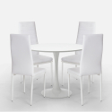set tavolo design Tulipan bianco rotondo 80cm 4 sedie moderno similpelle vogue Scelta