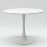 set tavolo design Tulipan bianco rotondo 80cm 4 sedie moderno similpelle vogue 