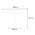 set tavolo design Tulipan bianco rotondo 80cm 4 sedie moderno similpelle vogue 