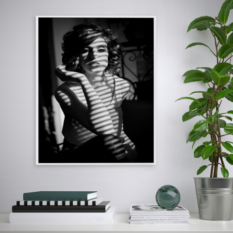 Stampa fotografia soggetto femminile quadro bianco e nero 40x50cm Variety Wahine