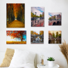 Set 6 stampe su tela canvas paesaggio urbano quadri telaio in legno Autumn Promozione