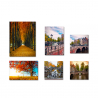 Set 6 stampe su tela canvas paesaggio urbano quadri telaio in legno Autumn Vendita