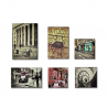 Set 6 stampe su tela canvas città quadri telaio in legno vintage Postcard Vendita