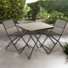 Set 2 sedie con tavolino quadrato per giardino pieghevoli design moderno Soda Vendita