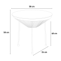 Tavolino rotondo vetro 50cm esterno giardino design stile spaghetti Rose 