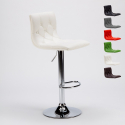 Sgabello per cucina e bar trapuntato Chesterfield in similpelle Design Honolulu Promozione