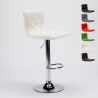 Sgabello per cucina e bar trapuntato Chesterfield in similpelle Design Honolulu Promozione