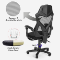 Sedia poltrona gaming design futuristico ergonomica traspirante poggiapiedi Gordian Plus Dark Sconti