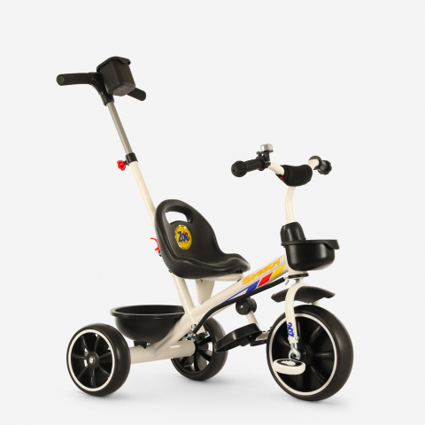 Triciclo per bambini con maniglia a spinta cestino portaoggetti Speedy