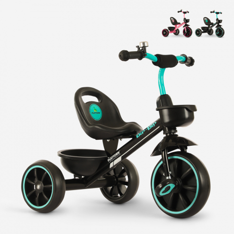 Triciclo per bambini con sedile regolabile cestino portaoggetti Bip Bip Promozione