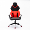 Sedia gaming ergonomica regolabile similpelle rosso nero Portimao Fire Offerta