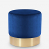 Pouf poggiapiedi sgabello basso imbottito rotondo design velluto Rossetto Stock