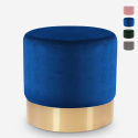 Pouf poggiapiedi sgabello basso imbottito rotondo design velluto Rossetto Sconti