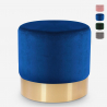 Pouf poggiapiedi sgabello basso imbottito rotondo design velluto Rossetto Sconti