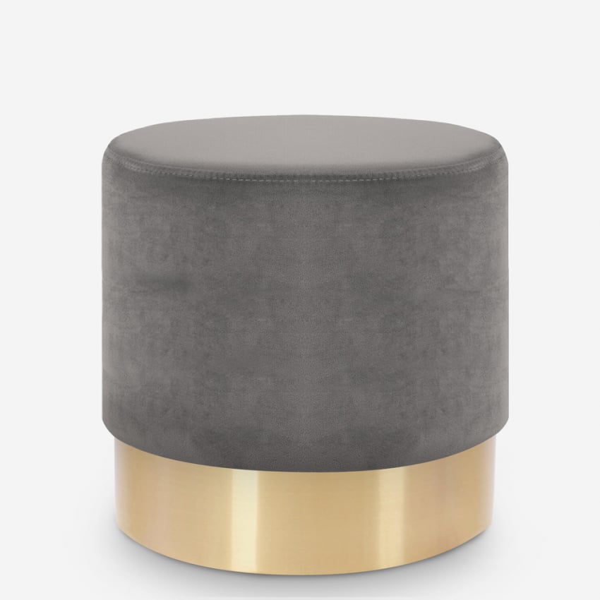  Rossetto: Pouf poggiapiedi sgabello basso imbottito rotondo design velluto 