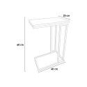 Tavolino da salotto moderno lato divano 40x25cm in metallo e legno Arklys Stock