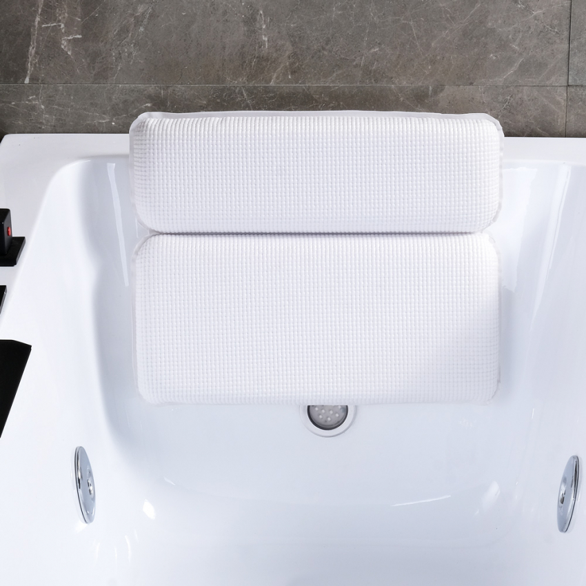 Samincom Cuscino per vasca da bagno cuscino per vasca da bagno supporto ergonomico con forti ventose lussuoso cuscino per il collo 