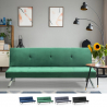 Divano letto 2 posti clic clac reclinabile design velluto tessuto Probatus 