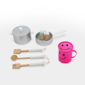 Cucina giocattolo in legno per bambini con pentole accessori e suoni Chef Star Milk