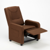 Poltrona Relax Reclinabile 4 ruote con Poggiapiedi in Tessuto Beautiful Saldi