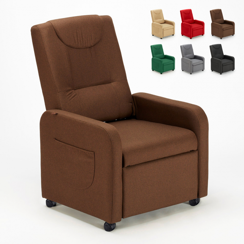 Poltrona reclinabile in tessuto colorato dal design moderno per un relax  confortevole
