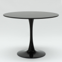 set tavolo rotondo 90cm 3 sedie stile Tulipan design moderno scandinavo ellis 