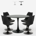 set tavolo rotondo 100cm 4 sedie design Tulipan stile moderno scandinavo ross Promozione
