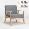 Poltrona sedia in legno design vintage scandinavo con braccioli Uteplass Vendita