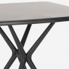 Set tavolo quadrato nero 70x70cm 2 sedie design Moai Black Stock