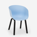Set 2 sedie design tavolo nero quadrato 70x70cm moderno Navan Black Prezzo
