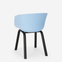 Set 2 sedie design tavolo nero quadrato 70x70cm moderno Navan Black Costo