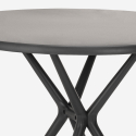 Set tavolo rotondo 80cm nero 2 sedie design Berel Black 
