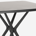 Set 2 sedie design moderno tavolo quadrato nero 70x70cm Roslin Black 