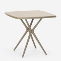 Set tavolo beige moderno quadrato 70x70cm 2 sedie design Wade 