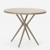Set tavolo design rotondo beige 80cm 2 sedie Eskil 