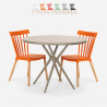 Set tavolo design rotondo beige 80cm 2 sedie Eskil Sconti