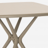 Set tavolo quadrato beige 70x70cm 2 sedie design Moai 