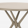 Set tavolo design rotondo 80cm beige 2 sedie Oden 