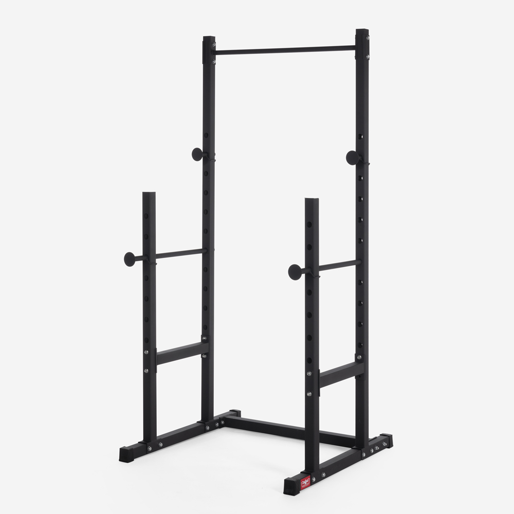 Squat rack regolabile per bilanciere con barra pull up cross training Stavas