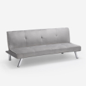 Divano letto 3 posti design clic clac reclinabile tessuto velluto Explicitus 