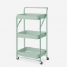 Carrello cucina pieghevole portavivande 3 ripiani maniglia ruote Pikas Plus 