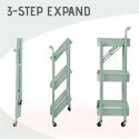 Carrello cucina pieghevole portavivande 3 ripiani maniglia ruote Pikas Plus 
