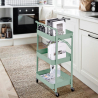 Carrello cucina pieghevole portavivande 3 ripiani maniglia ruote Pikas Plus 